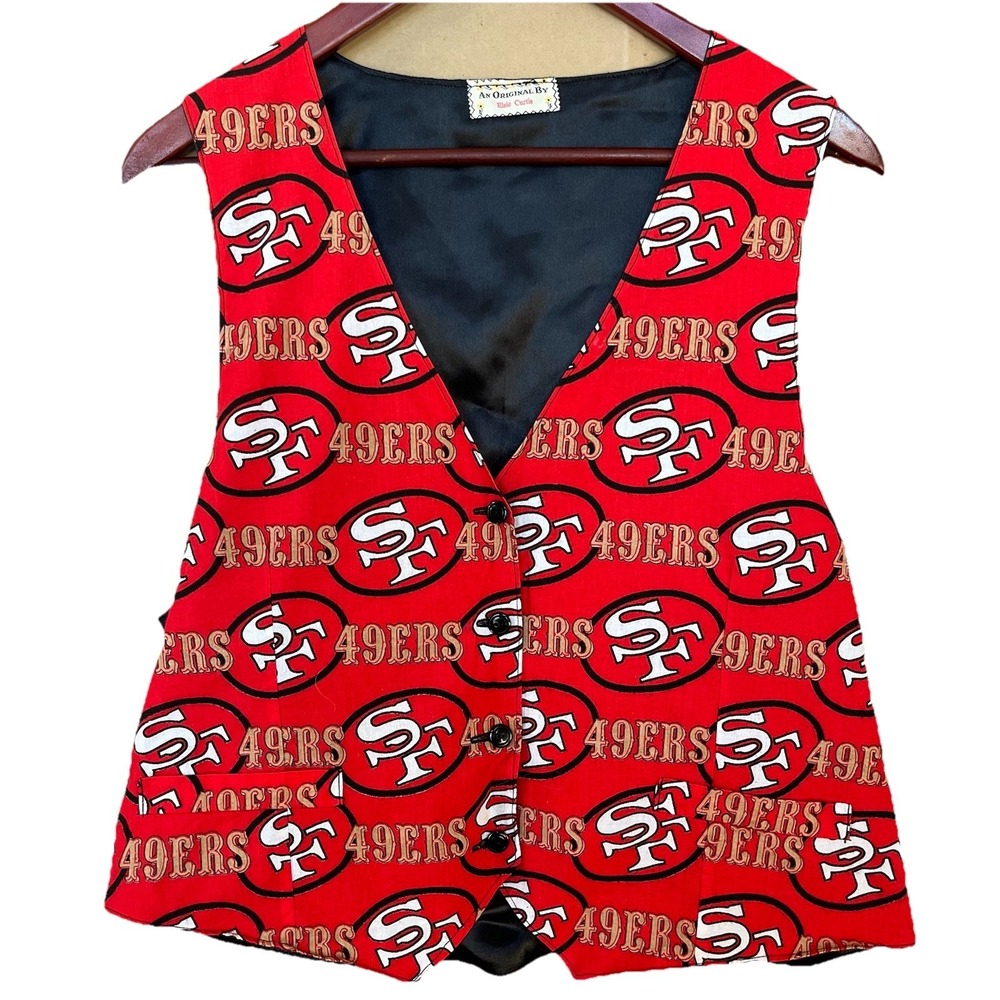Vintage San Francisco 49ers NFL Formal Vest Adult Large Red Football Super Fan